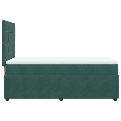Boxspring met matras fluweel donkergroen 160x200 cm - thumbnail