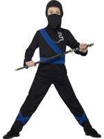 Ninja assasin pakje kind zwart/blauw - thumbnail