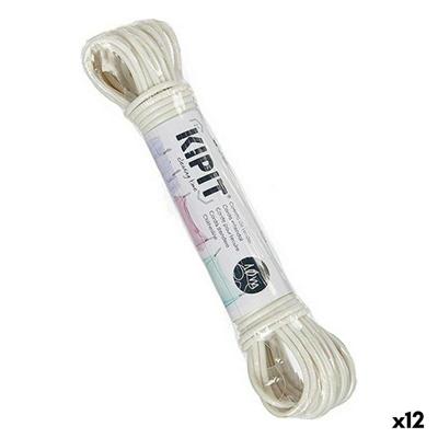 Waslijn Kipit Wit PVC 10 m 18 x 3 x 4 cm (12 Stuks)
