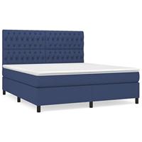 Boxspring met matras stof blauw 180x200 cm - thumbnail