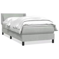 Boxspring met matras fluweel lichtgrijs 90x210 cm - thumbnail