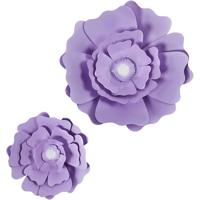 Creativ Company Papieren bloemen, d 15+25 cm, 230 gr, paars, 2 stuk/ 1 doos - thumbnail