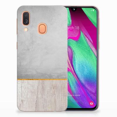 Samsung Galaxy A40 | Bumper Hoesje | Wood Concrete