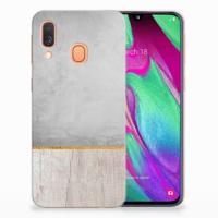 Samsung Galaxy A40 | Bumper Hoesje | Wood Concrete - thumbnail