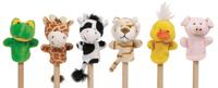 Goki pluche vingerpop dier, 6st. - thumbnail