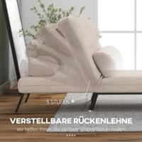 HOMCOM Slaapstoel (Breedte 75 cm, Beige) - thumbnail