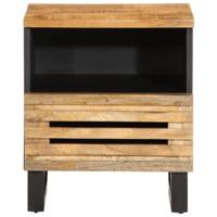 Nachtkastjes 2 st 40x34x46 cm massief ruw mangohout - thumbnail