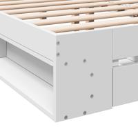 Bedframe met lades bewerkt hout wit 150x200 cm - thumbnail