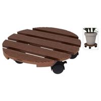 ProGarden plantentrolley rond 29 cm bruin - thumbnail
