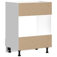 Ovenkast Kalmar bewerkt hout hoogglans wit - thumbnail