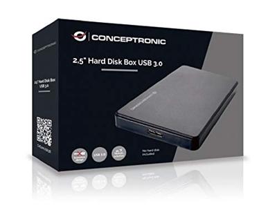 Conceptronic 2,5 Harddisk Box Mini USB 3.0 Stroomvoorziening via USB