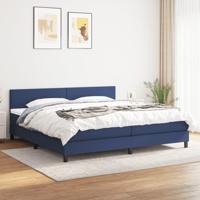 Boxspring met matras stof blauw 200x200 cm - thumbnail
