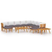 12-delige Loungeset met kussens massief acaciahout - thumbnail