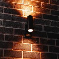 LED&apos;s Light RVS LED Buitenlamp met Bewegingssensor - 2 lichts up & down - IP44 - Zwart - thumbnail