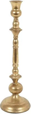 Countryfield kandelaar metaal wessel 12.5x12.5x42.5cm goud
