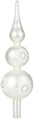 Kerst Piek glas groot d8 cm en h31 cm zilver Decoris - Decoris