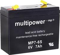 multipower MP7-6S Loodaccu 6 V 7 Ah Loodvlies (AGM) (b x h x d) 116 x 99 x 50 mm Kabelschoen 4.8 mm Onderhoudsvrij, Geringe zelfontlading - thumbnail
