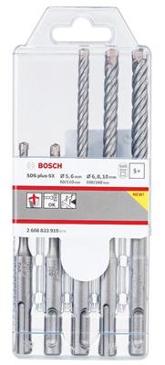 Bosch Accessoires PRO SDS plus-5X Hammer Drill Bit Set | 5/6/6/8/10 mm | 5 pcs - 2608833910 Bosch Accessoires PRO SDS plus-5X Hammer Drill Bit Set | 5/6/6/8/10 mm | 5 pcs - 2608833910