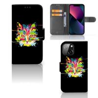 iPhone 13 Mini Leuk Hoesje Cat Color - thumbnail