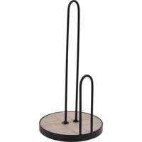 Excellent Houseware Keukenrolhouder 5x30 cm Hout/Zwart/Metaal - thumbnail