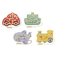 Houten Magnetisch Doolhof Voertuig - thumbnail