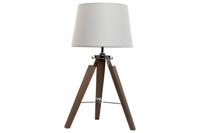 Bureaulamp Home ESPRIT Wit Bruin Hout 36 x 36 x 60 cm - thumbnail