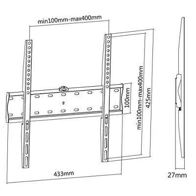 VALUE TV muurbeugel, 27mm muurafstand