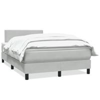 Boxspring met matras fluweel lichtgrijs 120x210 cm - thumbnail