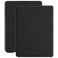 Lunso Geschikt voor Kobo Clara HD hoes (6 inch) - Vegan Saffiano Leren sleepcover - Zwart - thumbnail