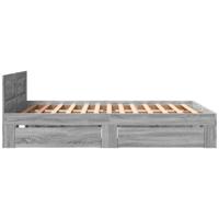 Bedframe met hoofdeinde bewerkt hout grijs sonoma 160x200 cm - thumbnail