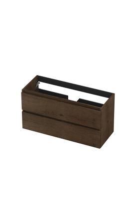 INK - Onderkast 2L Greeploos Houten Keerlijst Fineer - 1000x400x520 Mm - Chocolate Fineer