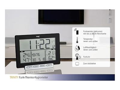 TFA Dostmann Trinity 30.3058.01 Draadloze thermo- en hygrometer Zwart
