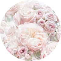 Komar Le Jardin; Komar Dots Behangcirkel Pink and Cream Roses - D1-072 - thumbnail
