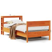 Bedframe zonder matras massief grenenhout wasbruin 120x190 cm - thumbnail