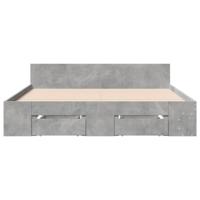 Bedframe met lades bewerkt hout betongrijs 180x200 cm - thumbnail