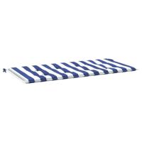 Tuinbankkussen gestreept 120x50x4 cm oxford stof wit en blauw - thumbnail