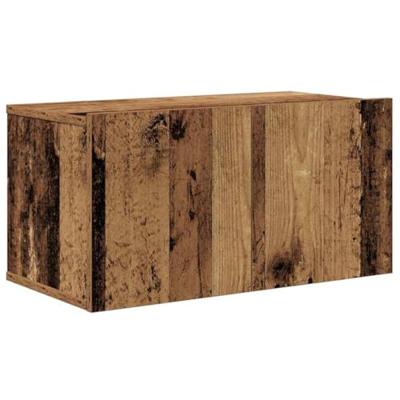 TV-kast set met plank Wandgemonteerd Anders met opslag met de deur 4 pcs Oud hout Medium Bewerkt hout