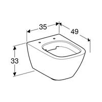 Geberit Smyle Wandcloset - verkort - 49cm - rimfree - diepspoel - keratect - wit 500.379.01.8 - thumbnail