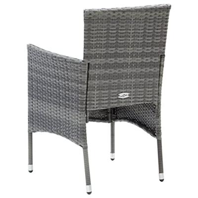 9-delige Tuinset met kussens poly rattan grijs - thumbnail