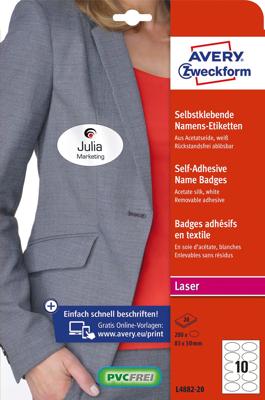 Avery-Zweckform L4882-20 Naamplaatje Kennzeichnungsetiketten (b x h) 85 mm x 50 mm 200 stuk(s)