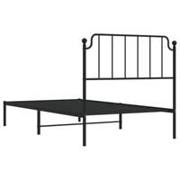 Bedframe met hoofdbord metaal zwart 100x200 cm - thumbnail