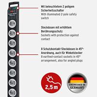 Brennenstuhl 1153380118 Stekkerdoos met schakelaar 8-voudig Zwart Randaarde stekker 1 stuk(s) - thumbnail
