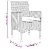 3-delige Bistroset poly rattan en massief hout zwart - thumbnail