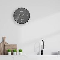 BRESSER MyTime LEDsec wandklok 24 cm met temperatuurweergave (athrazit) - thumbnail