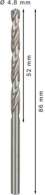 Bosch Accessories 2608595334 HSS Metaal-spiraalboor 4.8 mm Gezamenlijke lengte 83 mm Geslepen DIN 338 Cilinderschacht 10 stuk(s)