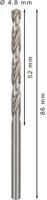 Bosch Accessoires Metaalboren HSS-G, Standard 4,8 x 52 x 83 mm 10st - 2608595334 - thumbnail