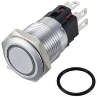 TRU COMPONENTS TC-12647516 Druktoets 250 V/AC 3 A 1x uit/(aan) IP65 RGB Moment Messing (verchroomd) 1 stuk(s) - thumbnail