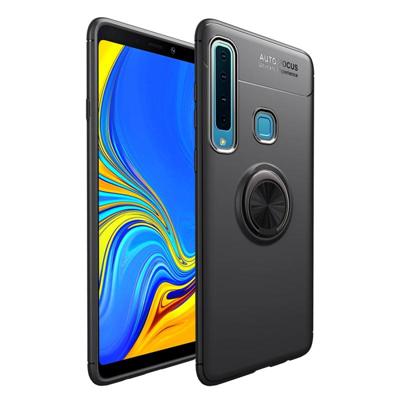 lenuo schokbestendig TPU Case voor Samsung Galaxy A9 (2018), met onzichtbare houder (zwart)