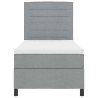 Boxspringbed met matras Lichtgrijs 90 x 200 cm Stof