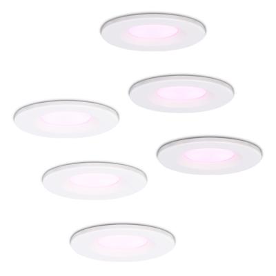 Set van 6 Venezia Smart inbouwspots - IP65 waterdicht - 6 Watt 450 lumen - Wifi + Bluetooth - RGBWW - Google Home, Amazon Alexa en Siri - Wit - Badkamer, binnen en buiten Set van 6 Venezia Smart inbouwspots - IP65 waterdicht - 6 Watt 450 lumen - Wifi + Bluetooth - RGBWW - Google Home, Amazon Alexa en Siri - Wit - Badkamer, binnen en buiten